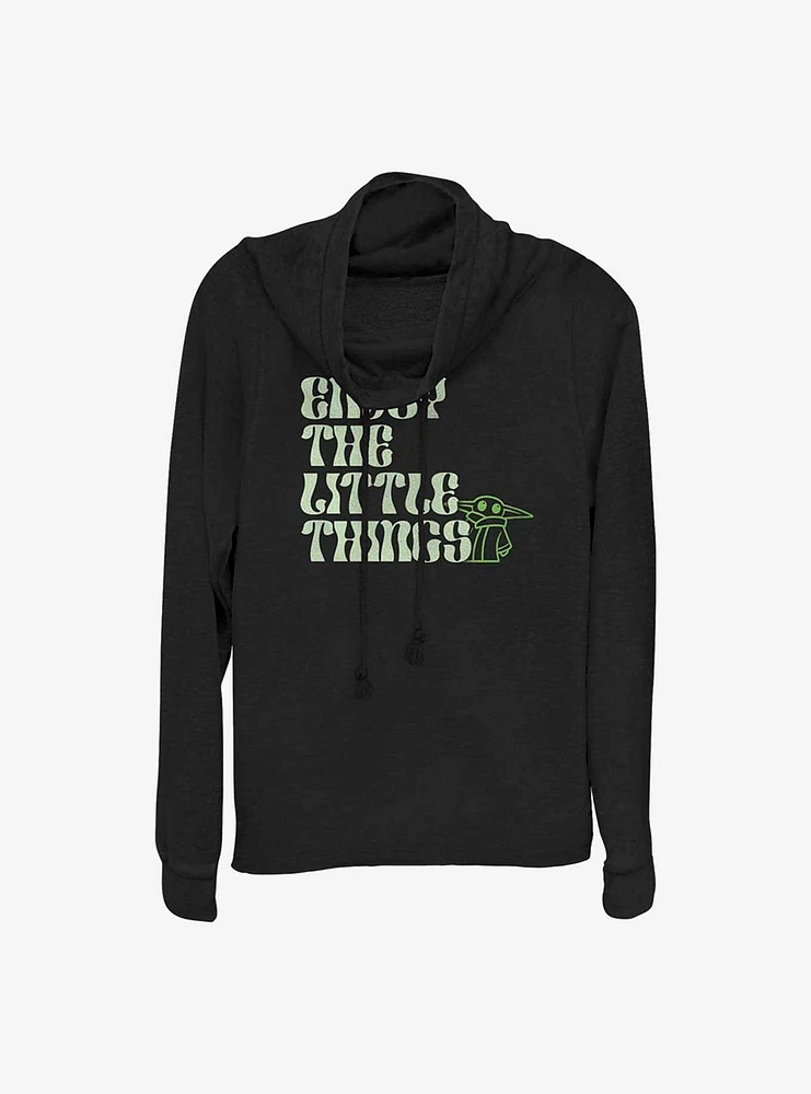 Star Wars The Mandalorian Enjoy Little Things Girls Cowl Neck Long-Sleeve Top