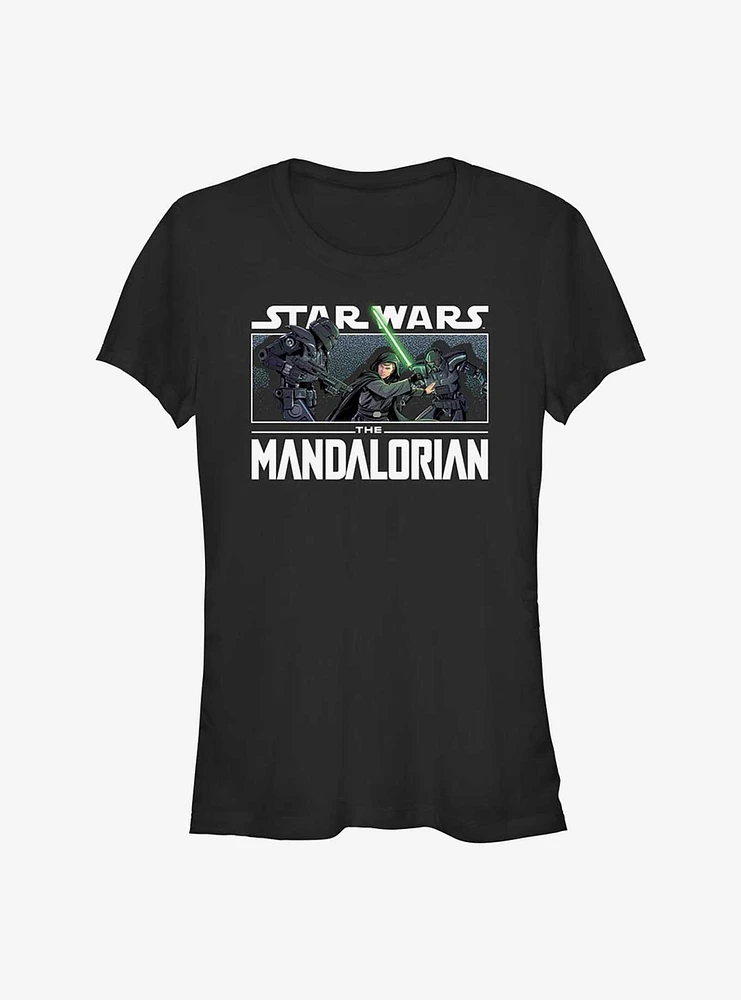 Star Wars The Mandalorian Luke Skywalker vs Dark Troopers Girls T-Shirt