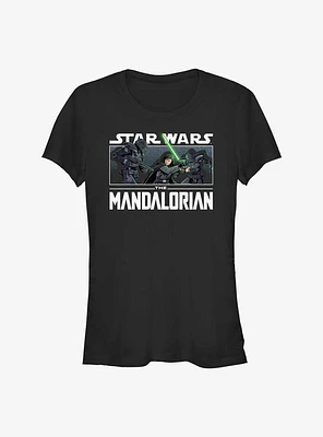 Star Wars The Mandalorian Luke Skywalker vs Dark Troopers Girls T-Shirt