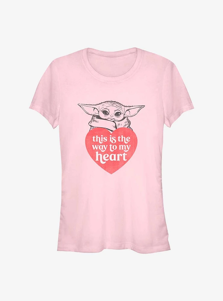 Star Wars The Mandalorian Valentine's Day Way To My Heart Girls T-Shirt