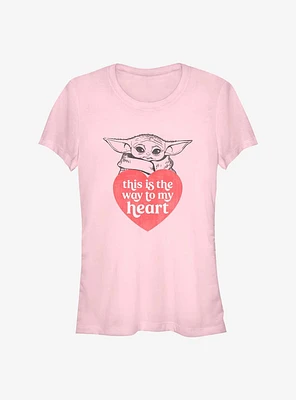 Star Wars The Mandalorian Valentine's Day Way To My Heart Girls T-Shirt