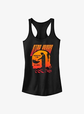 Star Wars The Mandalorian He Goes Girls Tank