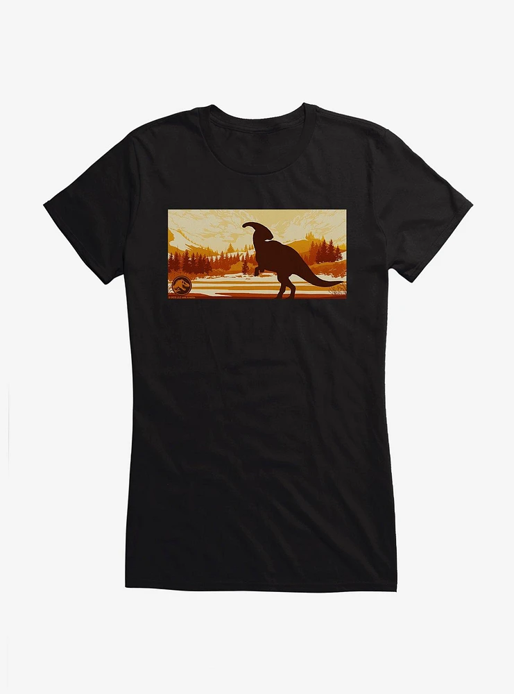 Jurassic World Dominion Parasaurolophus Look Back Girls T-Shirt