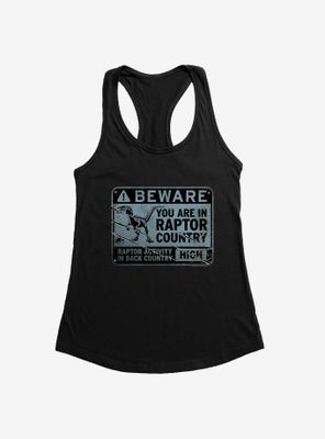 Jurassic World Dominion Beware Raptor Country Womens Tank Top