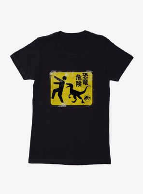 Jurassic World Dominion Caution Sign Womens T-Shirt