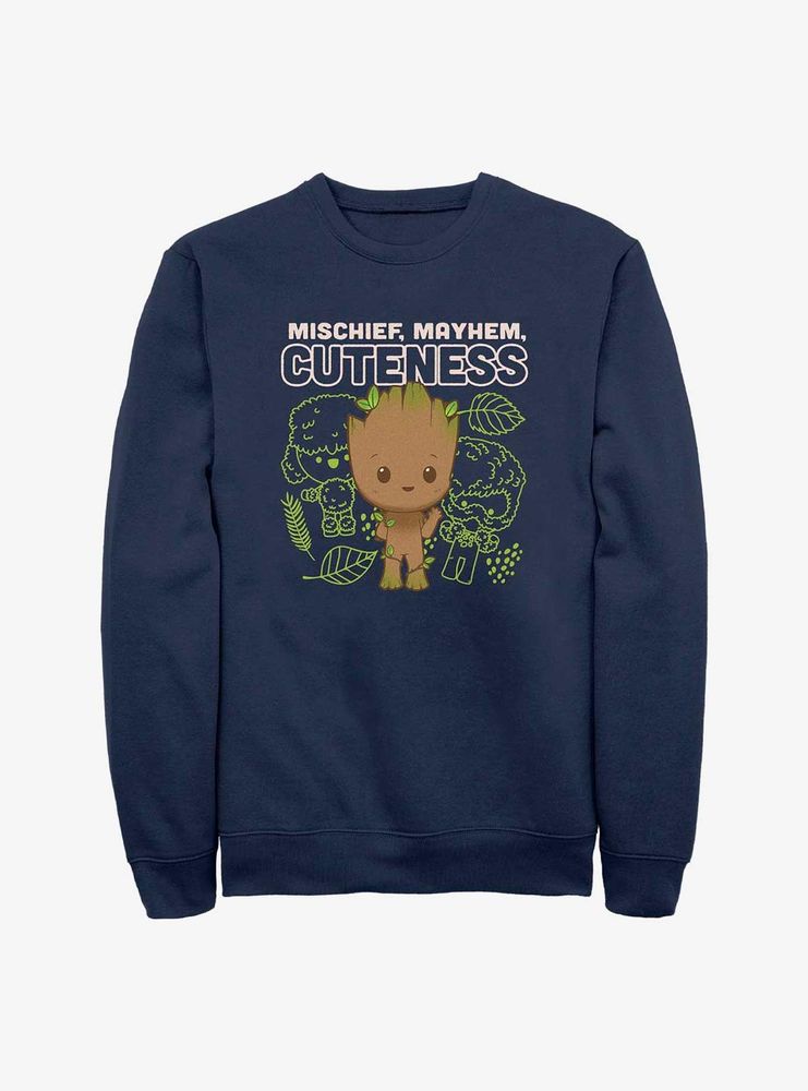 Marvel I Am Groot Mischief, Mayhem, Cuteness Sweatshirt