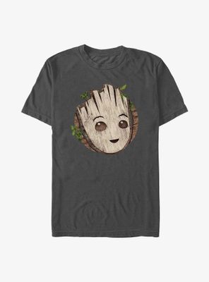 Marvel I Am Groot Wooden Badge T-Shirt