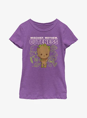 Marvel I Am Groot Mischief, Mayhem, Cuteness Youth Girls T-Shirt