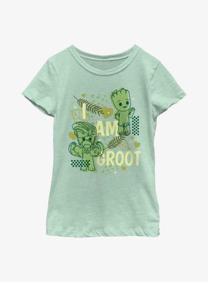 Marvel I Am Groot Leaf Heart Youth Girls T-Shirt