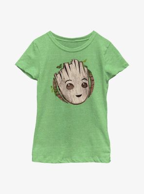 Marvel I Am Groot Wooden Badge Youth Girls T-Shirt