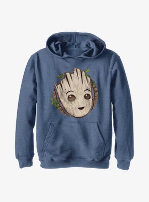 Marvel I Am Groot Wooden Badge Youth Hoodie