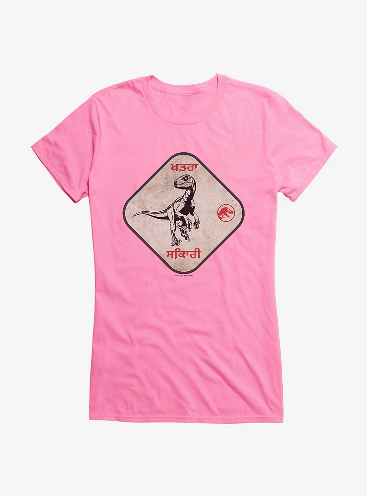 Jurassic World Dominion Velociraptor Warning Girls T-Shirt