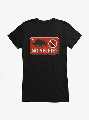Jurassic World Dominion No Selfies Girls T-Shirt