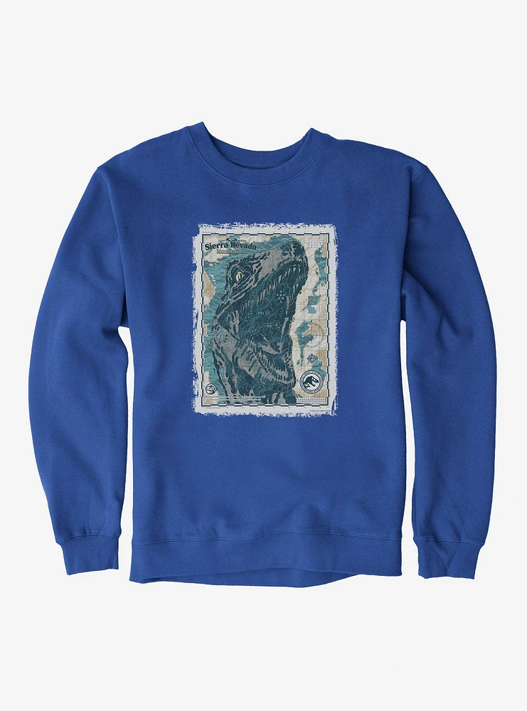 Jurassic World Dominion Sierra Nevada Mountains Map Sweatshirt