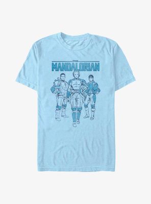 Star Wars The Mandalorian Blue Crew Super Vintage T-Shirt