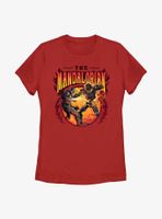 Star Wars The Mandalorian Flames Womens T-Shirt