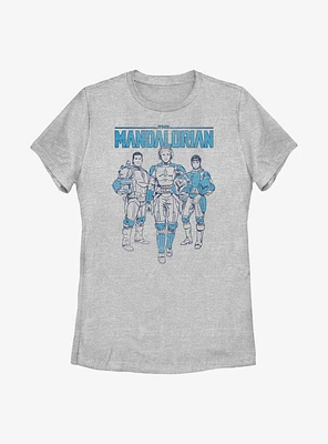 Star Wars The Mandalorian Blue Crew Super Vintage Womens T-Shirt