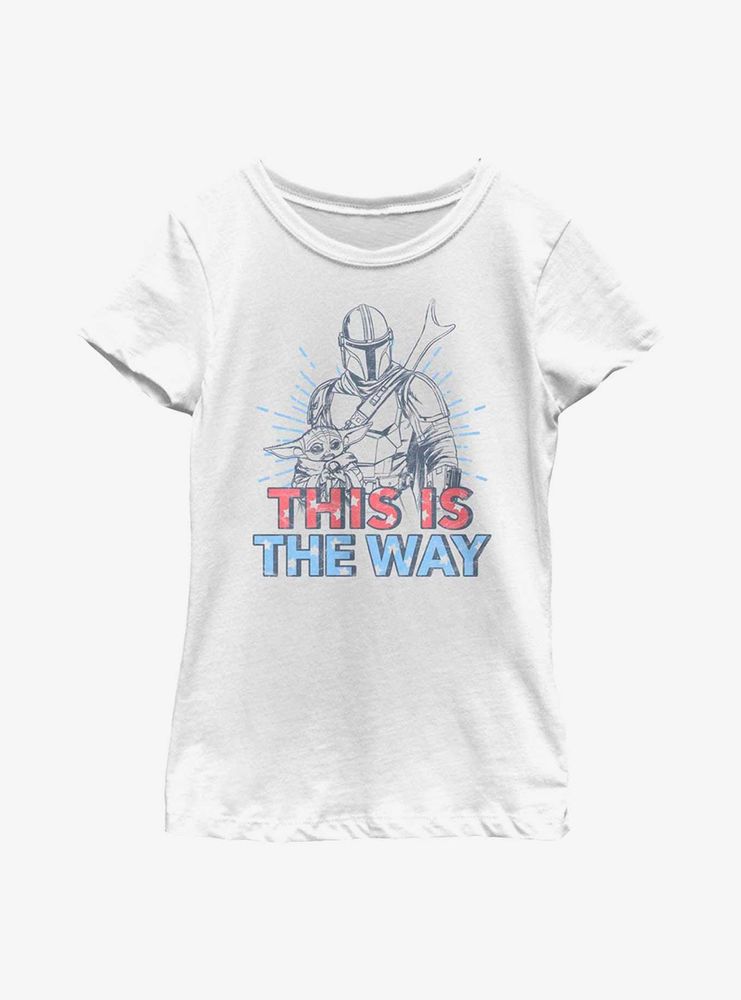 Star Wars The Mandalorian Americana Buddies Youth Girls T-Shirt