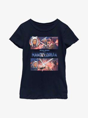 Star Wars The Mandalorian Clash With Ahsoka Youth Girls T-Shirt