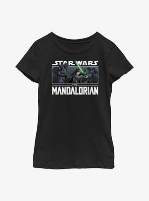 Star Wars The Mandalorian Luke Vs Dark Troopers Youth Girls T-Shirt