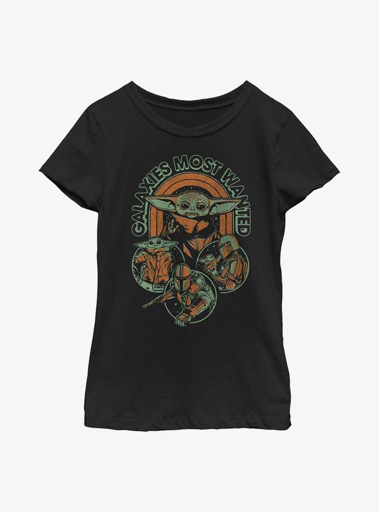 Star Wars The Mandalorian Rainbow Retro Youth Girls T-Shirt