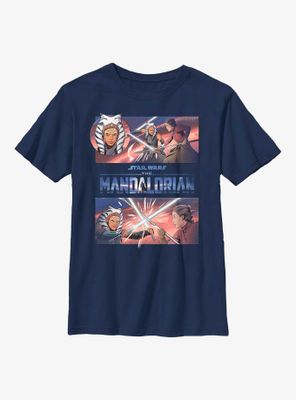 Star Wars The Mandalorian Clash With Ahsoka Youth T-Shirt