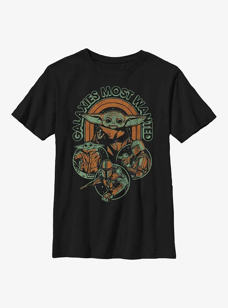 Star Wars The Mandalorian Rainbow Retro Youth T-Shirt