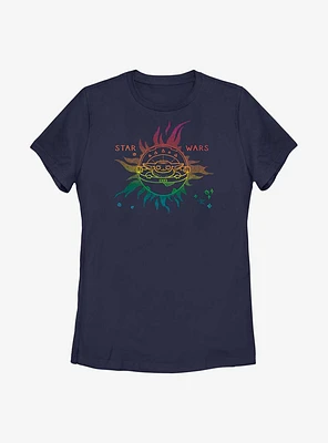 Star Wars The Mandalorian Celestial Sun Child Womens T-Shirt