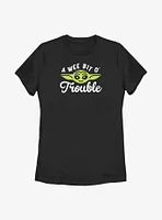 Star Wars The Mandalorian Yoda Face Trouble Womens T-Shirt