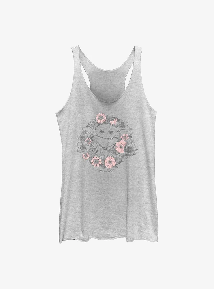 Star Wars The Mandalorian Child Floral Womens Tank Top