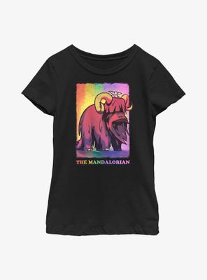 Star Wars The Mandalorian Bantha Ride Pride Youth Girls T-Shirt