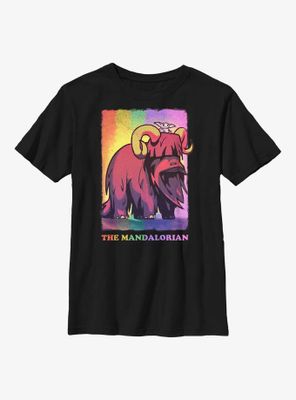 Star Wars The Mandalorian Bantha Ride Pride Youth T-Shirt