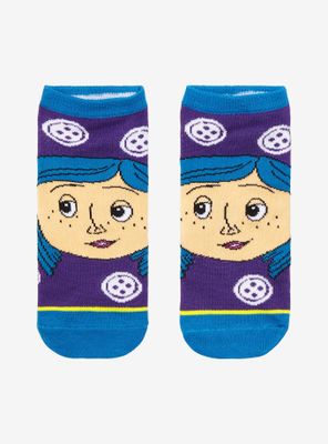 Coraline Face Button No-Show Socks