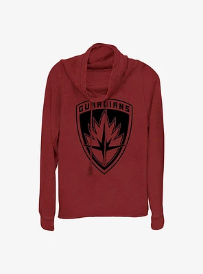 Marvel Guardians of the Galaxy Emblem Cowl Neck Long-Sleeve Top