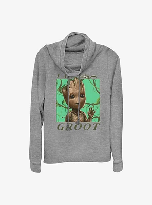 Marvel Guardians of the Galaxy Jungle Vibes Cowl Neck Long-Sleeve Top