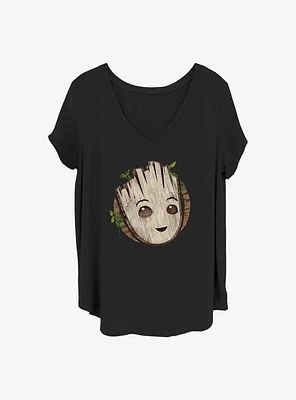 Marvel Guardians of the Galaxy Groot Head Girls T-Shirt Plus