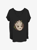 Marvel Guardians of the Galaxy Groot Head Girls T-Shirt Plus