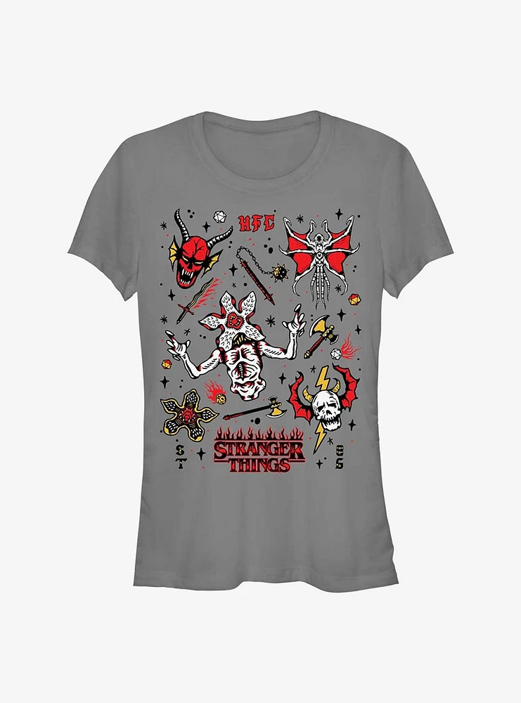 Stranger Things Hellfire Club Icons Girls T-Shirt