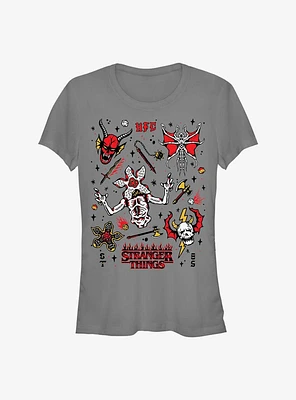 Stranger Things Hellfire Club Icons Girls T-Shirt