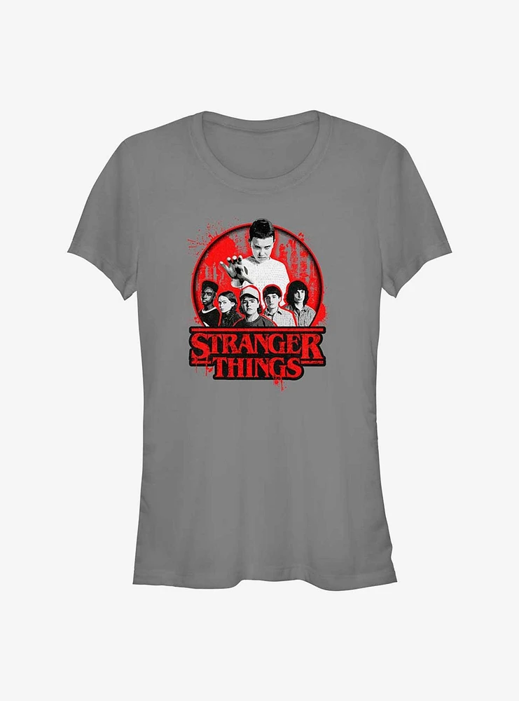 Stranger Things Squad Bloody Badge Girls T-Shirt