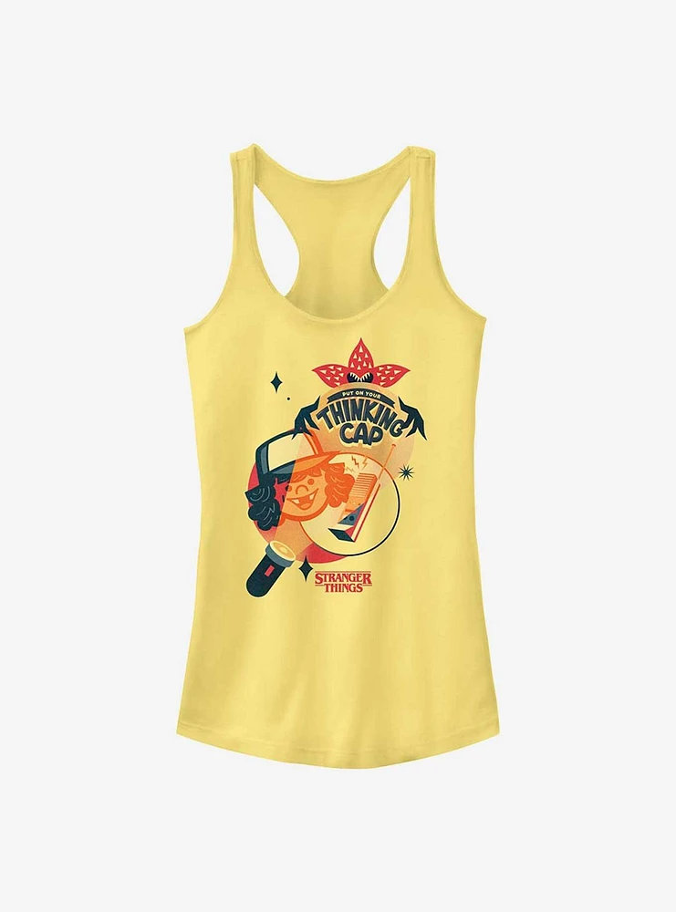 Stranger Things Dustin Thinking Cap Girls Tank