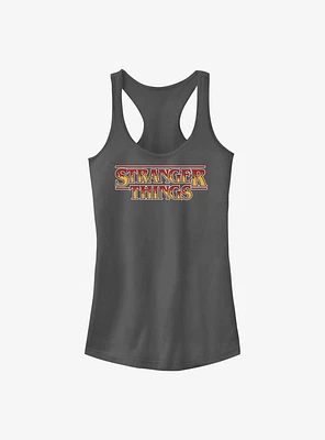 Stranger Things Inlay Flames Logo Girls Tank