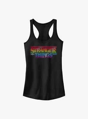 Stranger Things Dotted Rainbow Logo Girls Tank