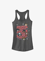 Stranger Things Toon Character Text Stack Girls Tank