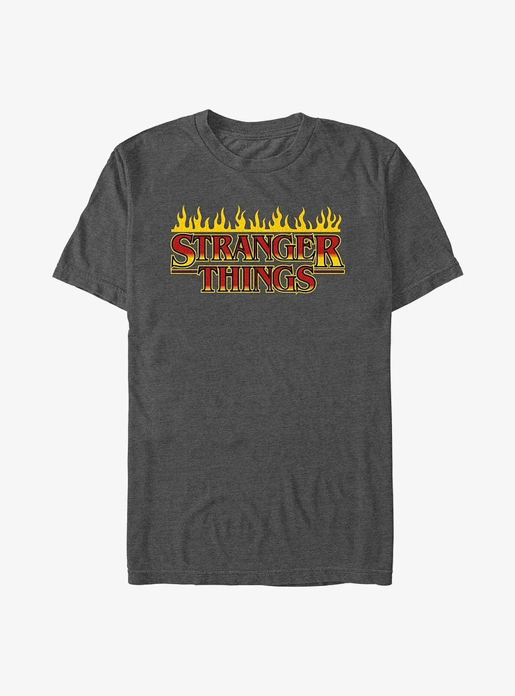 Stranger Things On Fire Logo T-Shirt
