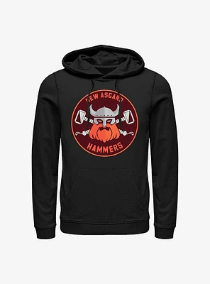Marvel Thor: Love And Thunder New Asgard Hammers Badge Hoodie