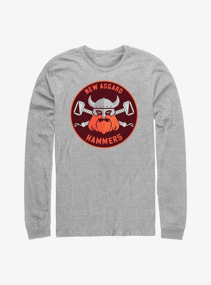 Marvel Thor: Love And Thunder New Asgard Hammers Badge Long Sleeve T-Shirt