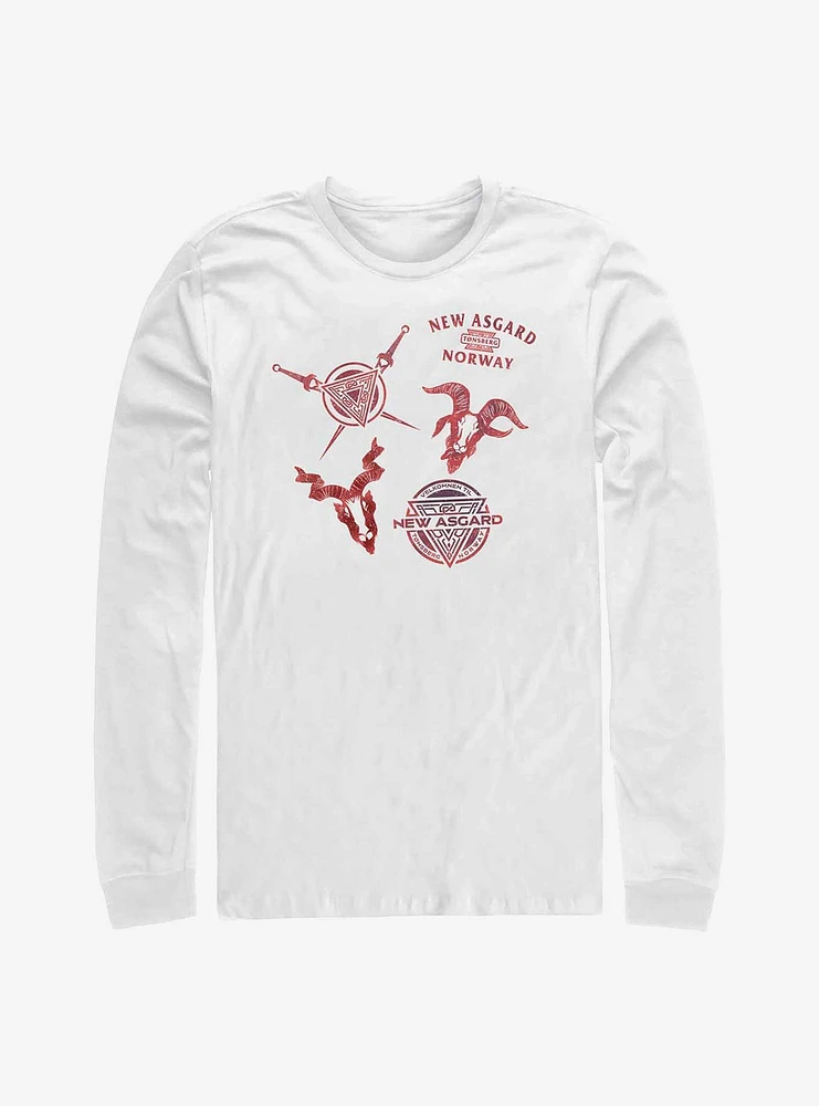 Marvel Thor: Love And Thunder New Asgard Symbols Long Sleeve T-Shirt