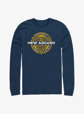 Marvel Thor: Love And Thunder Velkomnen Til New Asgard Badge Long Sleeve T-Shirt