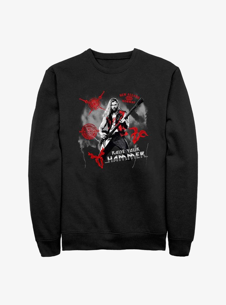 Marvel Thor: Love And Thunder Rock God Raise Your Hammer Sweatshirt